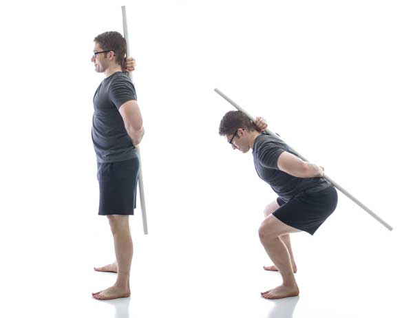 Stick Squat with pvc pipe